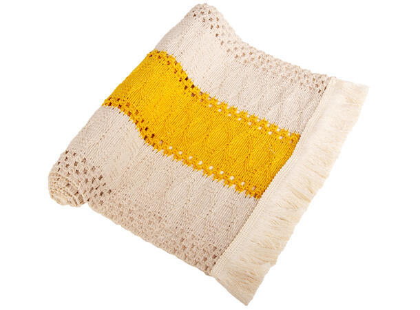 Løper vevd bomull/lin gul 30x100cm 40% bomull 40 % polyester 20 % lin 