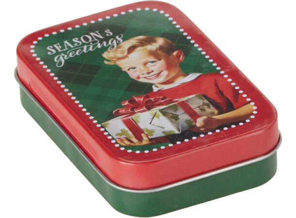 Metallboks Julemotiv 10x6x2cm 6ass Display 24stk 
