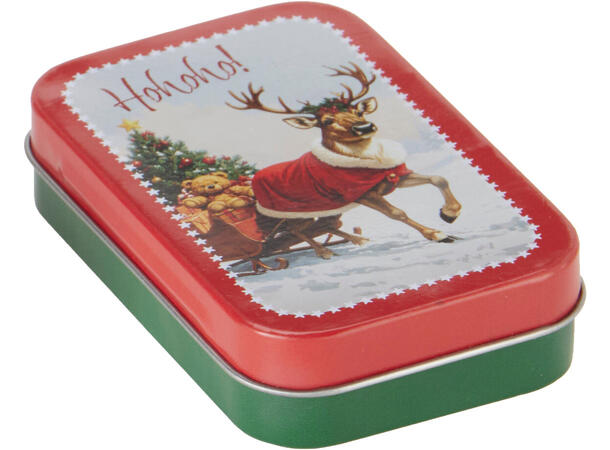 Metallboks Julemotiv 10x6x2cm 6ass Display 24stk 