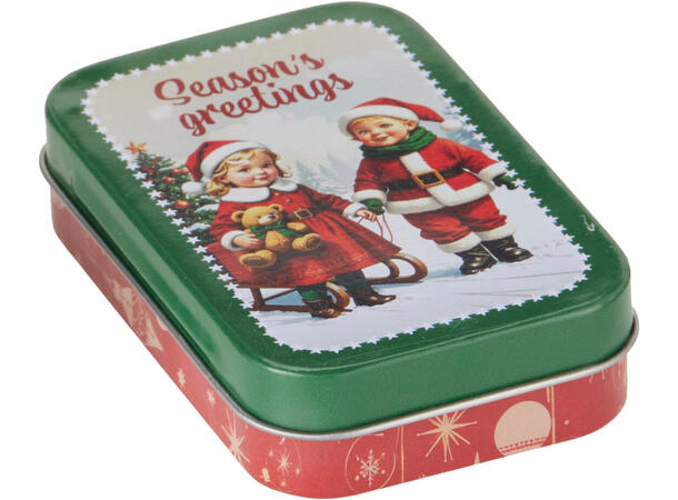 Metallboks Julemotiv 10x6x2cm 6ass Display 24stk 