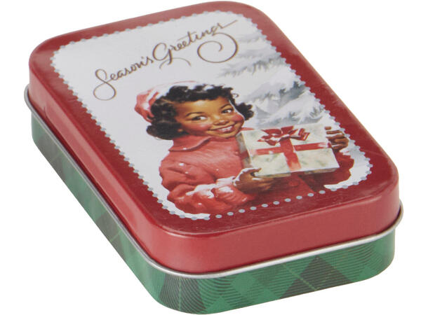 Metallboks Julemotiv 10x6x2cm 6ass Display 24stk 