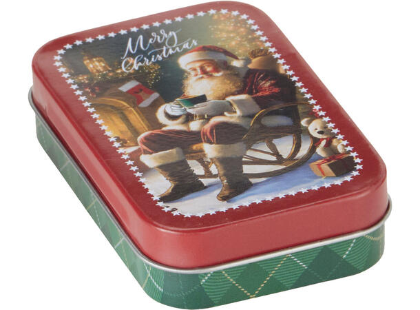 Metallboks Julemotiv 10x6x2cm 6ass Display 24stk 