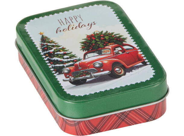 Metallboks Julemotiv 10x6x2cm 6ass Display 24stk 