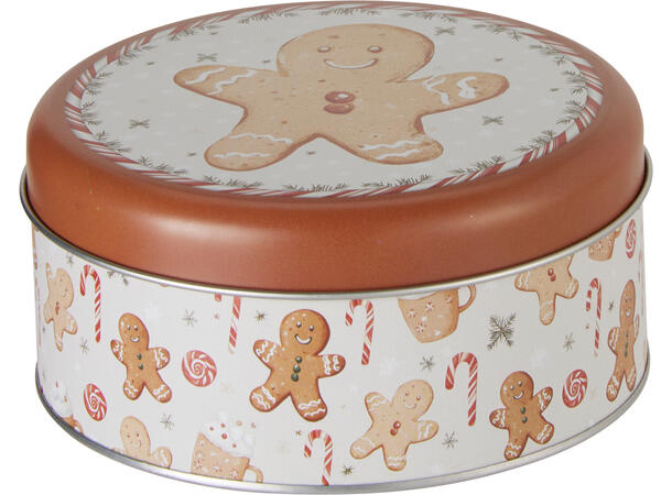 Metallboks Pepperkake rund s/2 17x7cm 13x6cm 
