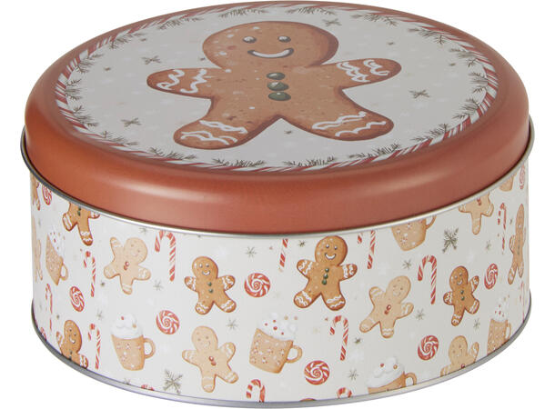 Metallboks Pepperkake rund s/2 17x7cm 13x6cm 