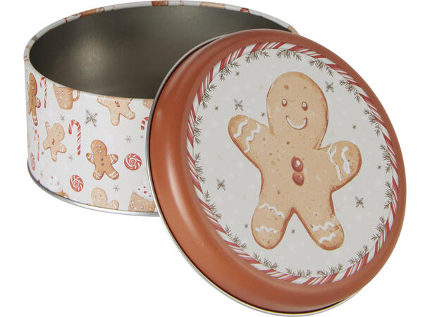 Metallboks Pepperkake rund s/2 17x7cm 13x6cm 
