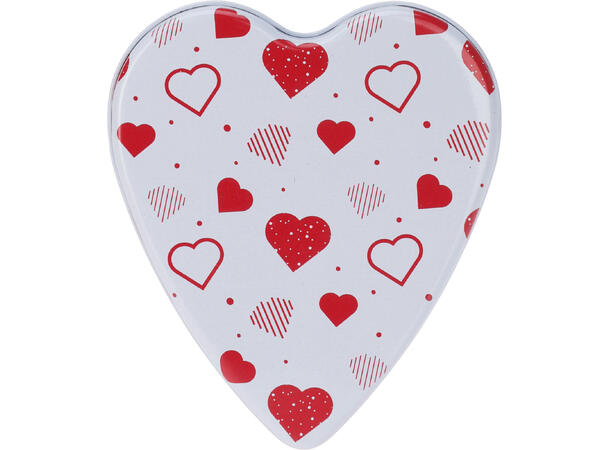 Metallboks hjerte 9,5x11x2cm 3ass Display 24stk 