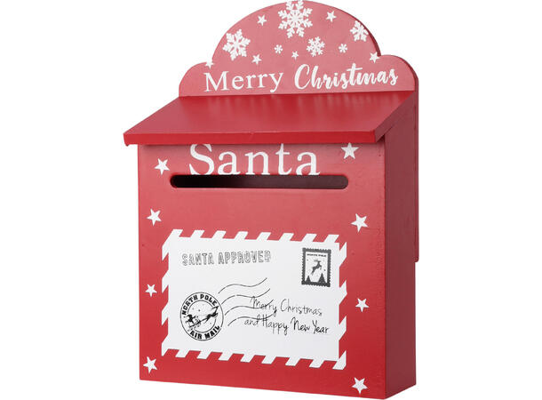 Postkasse jul MDF 20x10x9,5cm 2ass 