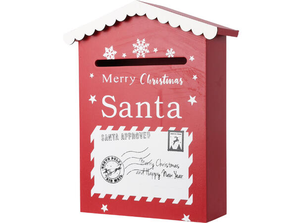 Postkasse jul MDF 20x10x9,5cm 2ass 