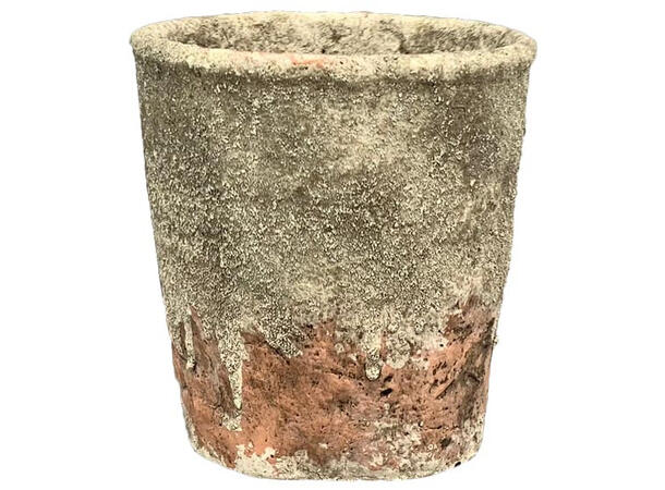 Potte antikkbeige sement 16x16x15,5cm 