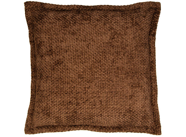 Pute 45x45 m/trekk vevd cord brun Pute fjær/dun 780gram fyllvekt 