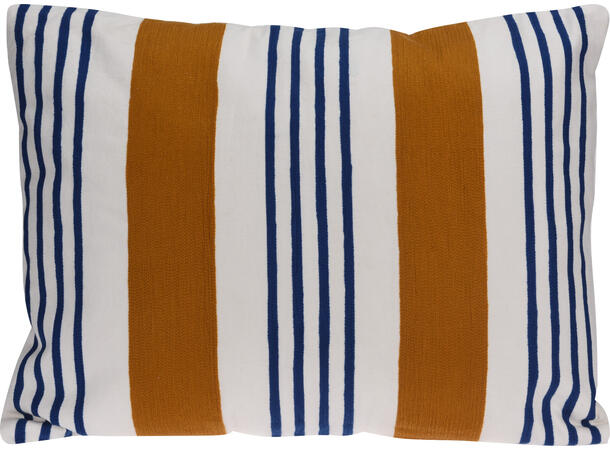 Pute 45x60m/fyll broderte striper 3ass Brun,beige,blå Vekt:500gram putefyll 