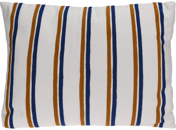 Pute 45x60m/fyll broderte striper 3ass Brun,beige,blå Vekt:500gram putefyll 