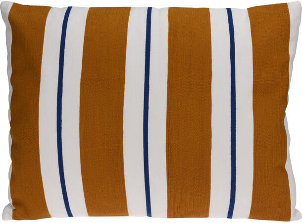 Pute 45x60m/fyll broderte striper 3ass Brun,beige,blå Vekt:500gram putefyll 