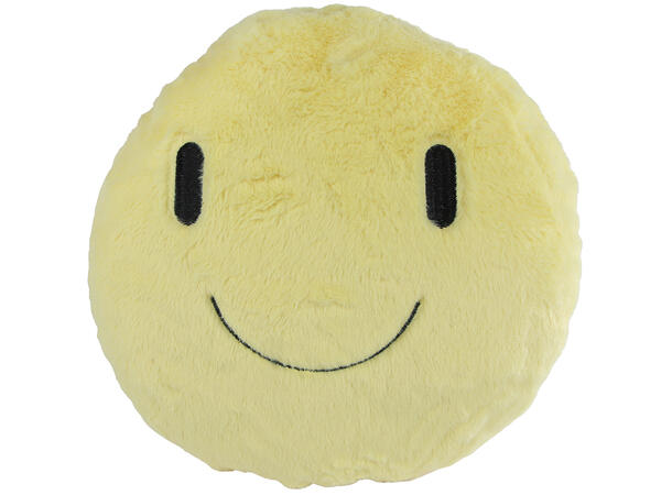 Pute rund smilefjes m/fyll gul 36cm 4ass Polyester 