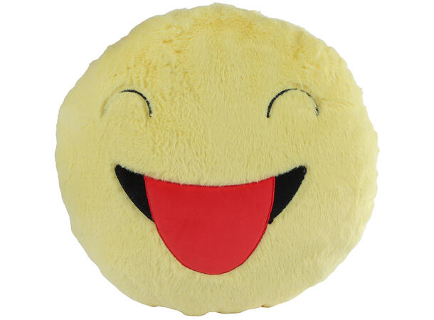 Pute rund smilefjes m/fyll gul 36cm 4ass Polyester 