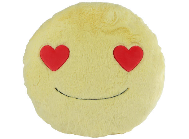 Pute rund smilefjes m/fyll gul 36cm 4ass Polyester 