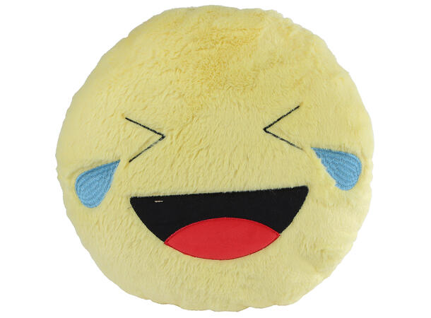 Pute rund smilefjes m/fyll gul 36cm 4ass Polyester 