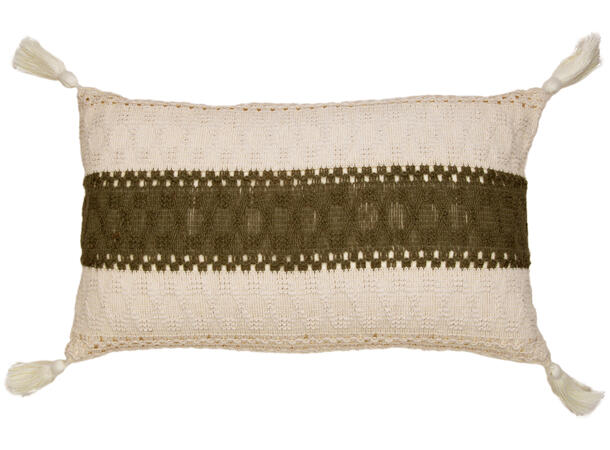 Putetrekk vevd bomull/lin grønn 30x50cm 40% bomull 40 % polyester 20 % lin 