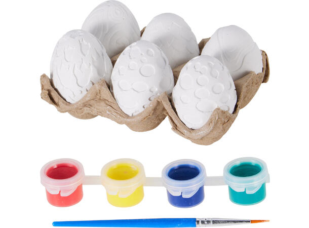 Påskeegg male selv 5x4cm inkl maling Gips 