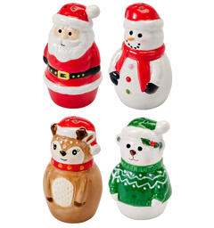 Salt- og pepper julefigur 10cm 4ass  s/2 Vekt 45gr