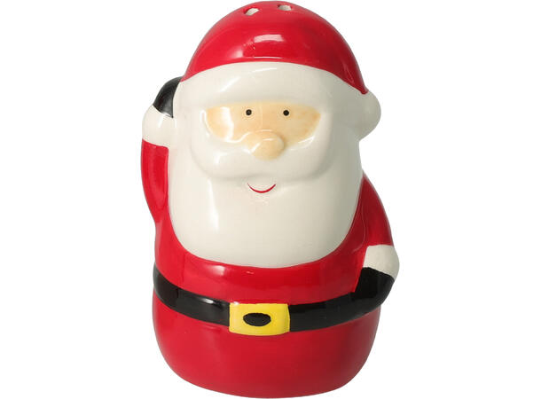 Salt pepper bøsse nisse rød 4,5x10cm Vekt:45gram Dolomite keramikk 