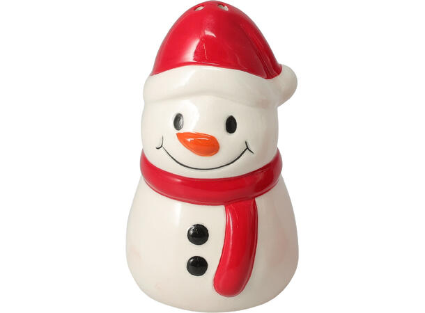 Salt pepper bøsse nisse rød 4,5x10cm Vekt:45gram Dolomite keramikk 