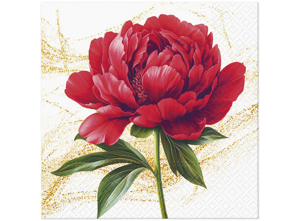 Serviett Blomst rødlig Lunsjserviett 20 stk 3-lags 33x33cm 