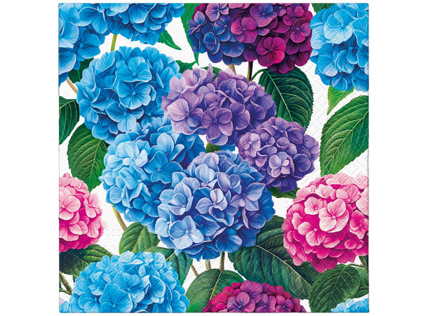 Serviett Hortensia mix Lunsjserviett 20 stk 3-lags 33x33cm 