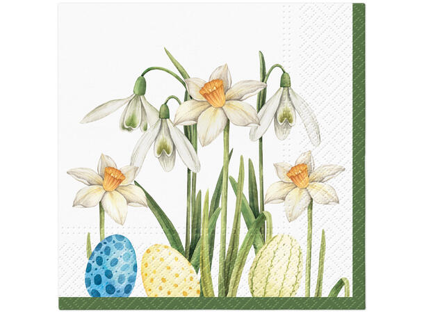 Serviett Påskeliljer Lunsjserviett 20 stk 3-lags 33x33cm 