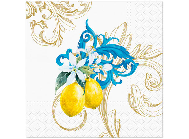 Serviett kaffe Sitroner fra Italia Kaffeserviett 20stk 3 lag 25x25cm 