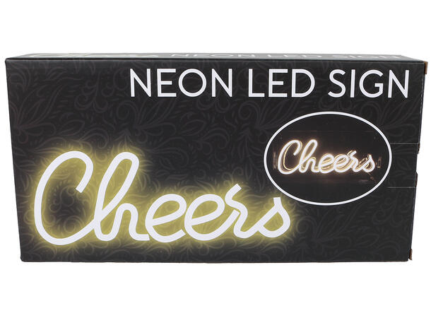 Skilt LED lys Cheers PVC 30x4,5x15cm 