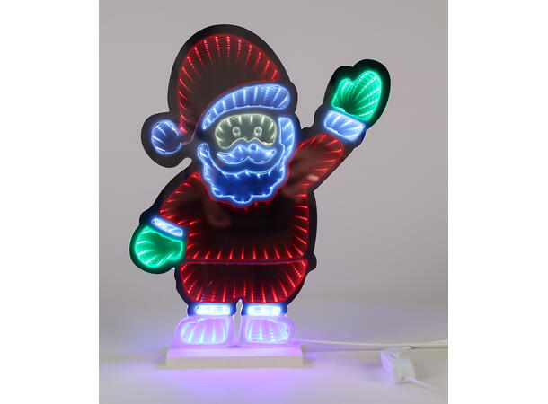 Skilt LED nisse 3D effekt 22x8x30cm 