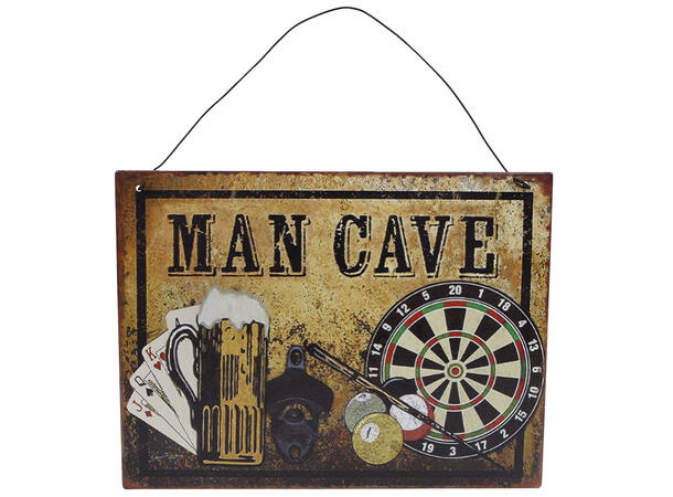 Skilt metall Man cave 20x15cmx 