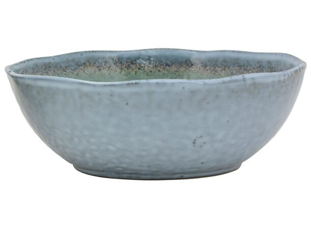 Skål gråblå keramikk 21x21x7,4cm Volum 1,49 l. Oppvaskmaskin og mikro 
