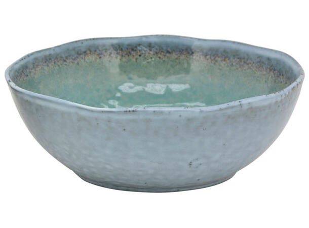 Skål gråblå keramikk 21x21x7,4cm Volum 1,49 l. Oppvaskmaskin og mikro 