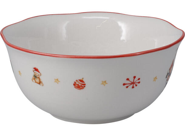 Skål porselen vinterjul 420ml 14cm 3ass 
