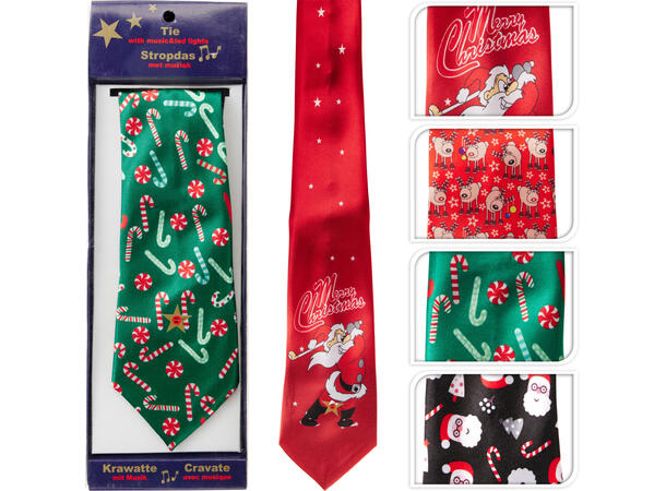 Slips Jul m/musikk og LED 151x10cm 4ass Polyester 