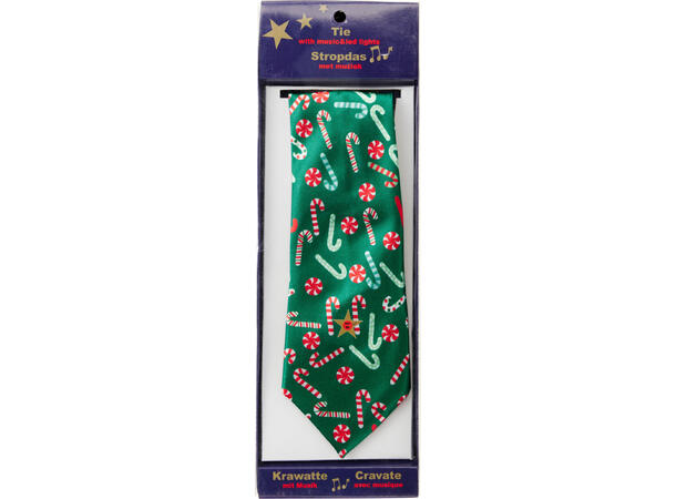 Slips Jul m/musikk og LED 151x10cm 4ass Polyester 