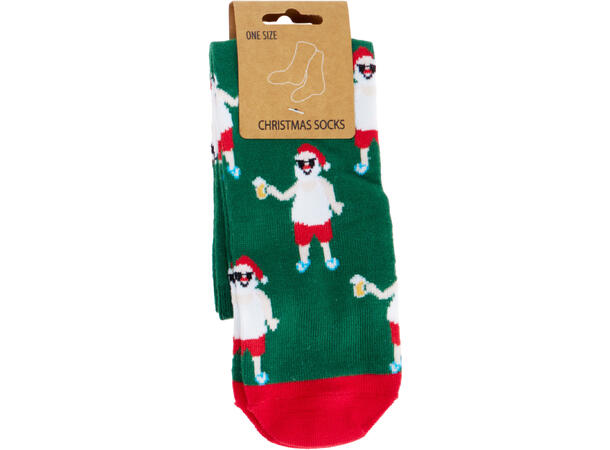 Sokk julemotiv 35x8cm 8ass design Display:48 par 100% Polyester One size 