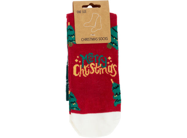 Sokk julemotiv 35x8cm 8ass design Display:48 par 100% Polyester One size 