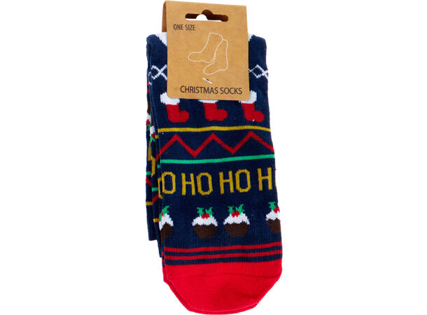 Sokk julemotiv 35x8cm 8ass design Display:48 par 100% Polyester One size 