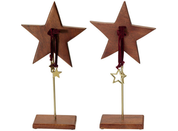 Stjerne mørk mango m/stjerne 40cm 2ass 