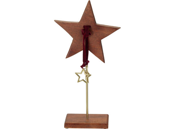 Stjerne mørk mango m/stjerne 40cm 2ass 