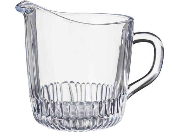 Sukker- og fløtesett glass 3 deler 9x8cm Sukkerkrukke,Fløtemugge,Skje 