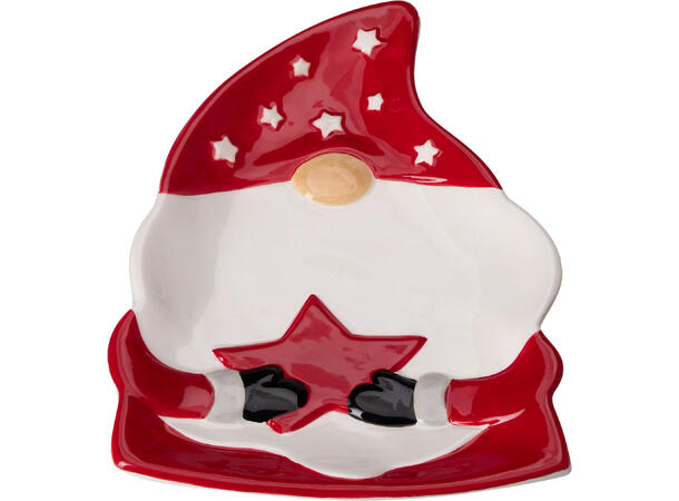 Tallerken nisse keramikk 21x16,5cm 3ass Vekt:200gram 