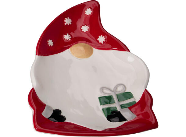 Tallerken nisse keramikk 21x16,5cm 3ass Vekt:200gram 