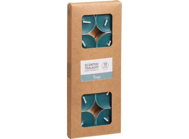 Telys petrol duft: sage10 stk 4 timer brenntid 1% duft 