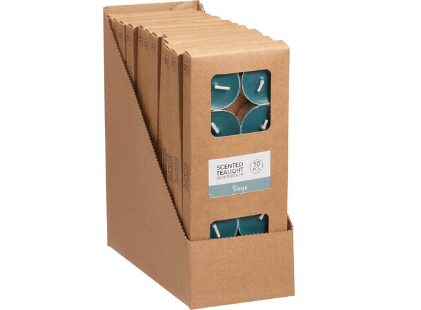 Telys petrol duft: sage10 stk 4 timer brenntid 1% duft 