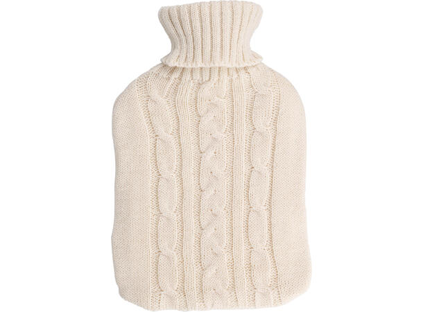Varmeflaske strikket 1,75L 32x20cm 3ass Gummi med akryltrekk 